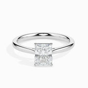 1 Ct radiant cut diamond engagement & solitaire ring, radiant cut engagement ring, rectangle engagement ring, white sapphire engagement rings.